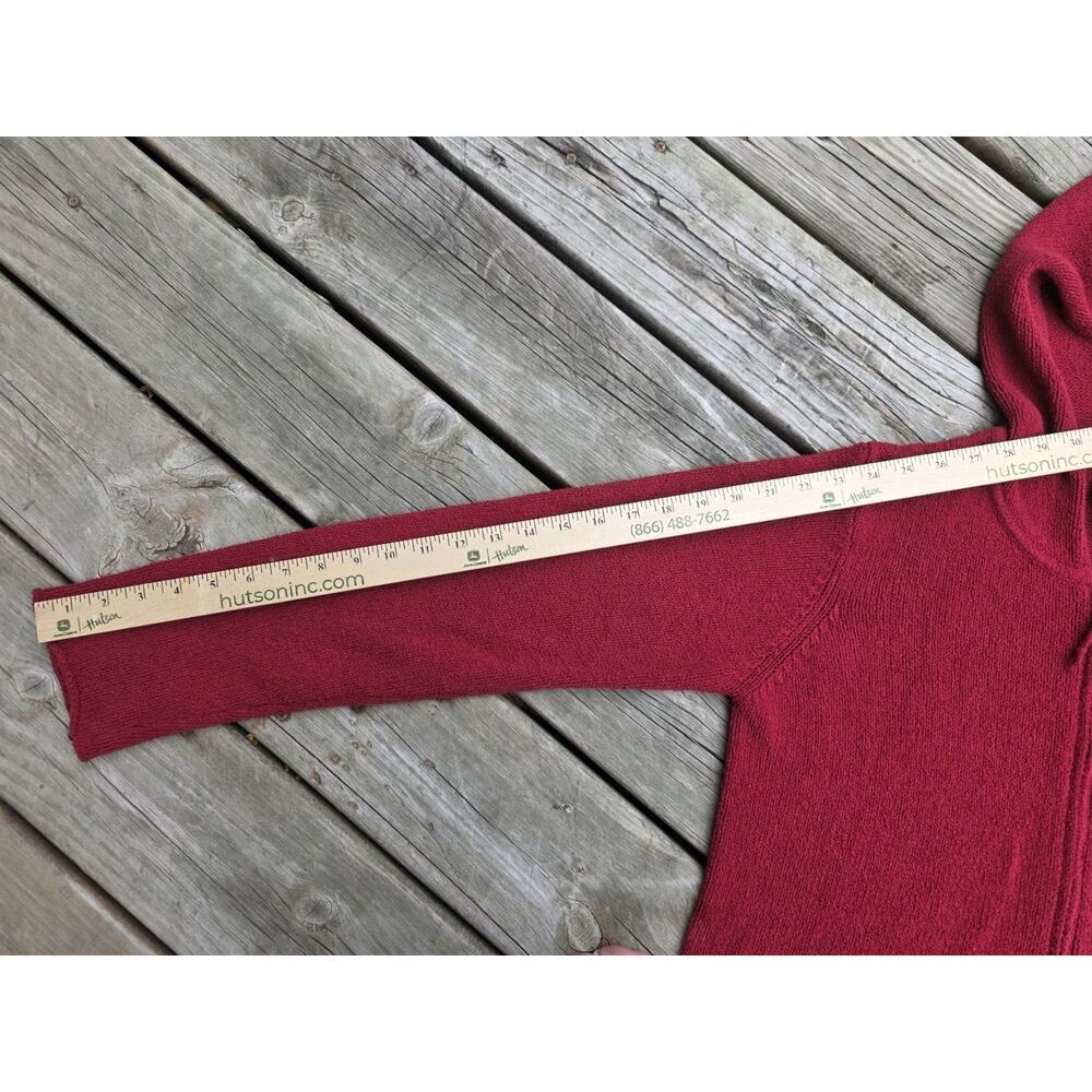Eileen Fisher Red Full Zip Hoodie Sweater Jacket Cotton Blend Women's Medium - Picture 5 of 8